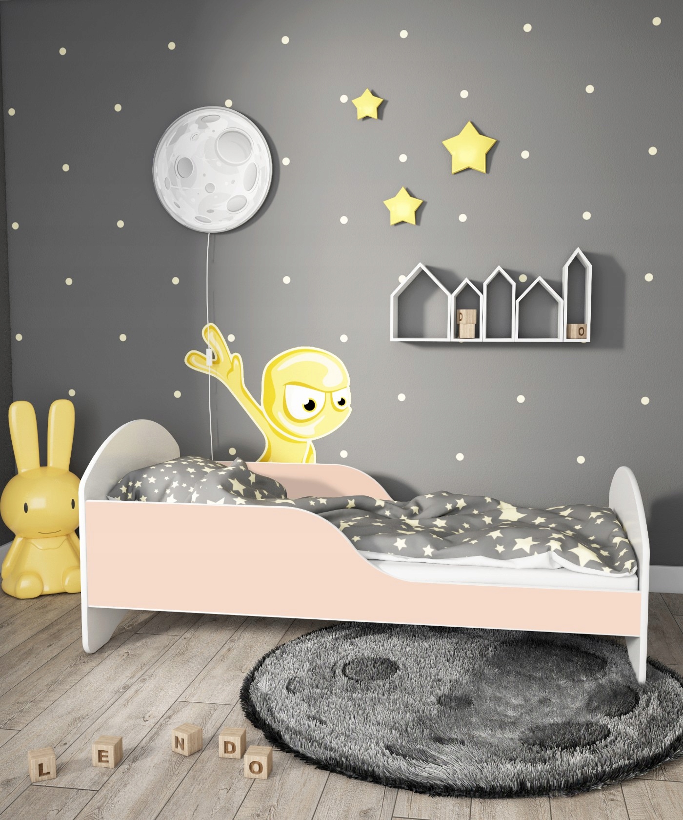 Łóżko dziecięce LEO2 160x80 biało-różowe Stan opakowania oryginalne