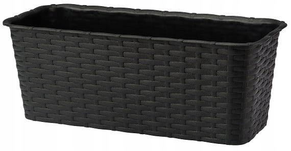 SKRZYNKA BALKONOWA DONICZKA 40CM ANTRACYT RATTAN