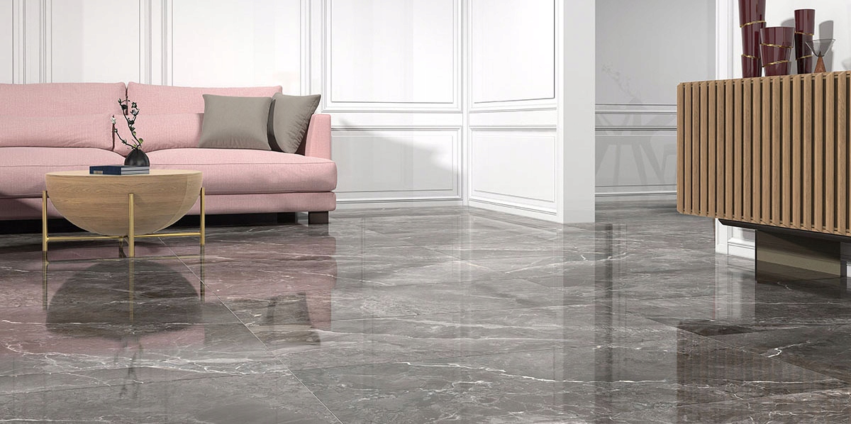 Grafitowy marmur gres szkliwiony 120x60 połysk Marka Ecoceramic