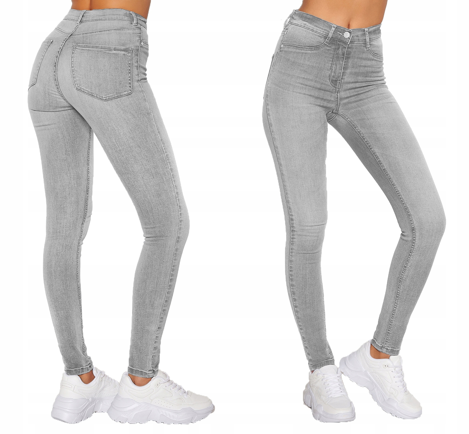 

Szare Jeansy Spodnie Wyszczuplające Modelujące