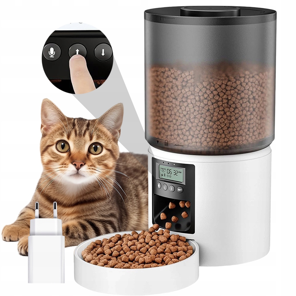 Levně Automatické Krmítko 4 L S Hlasovým Záznamem Pro Psy A Kočky