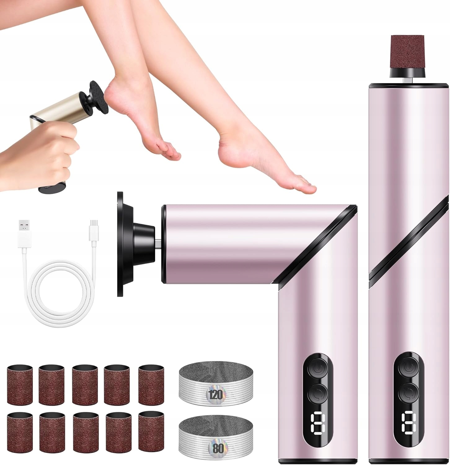 Pilník pro péči o nehty na patách Bezdrátový