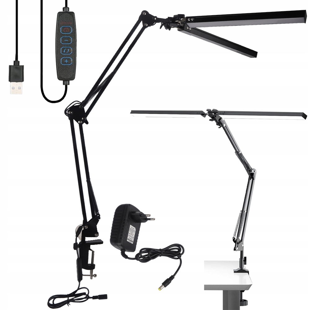 Dvojitá Led Lampa 24 W, Stmívatelná, Ochrana Očí S Svorkou Pro Kancelář I Domácnost