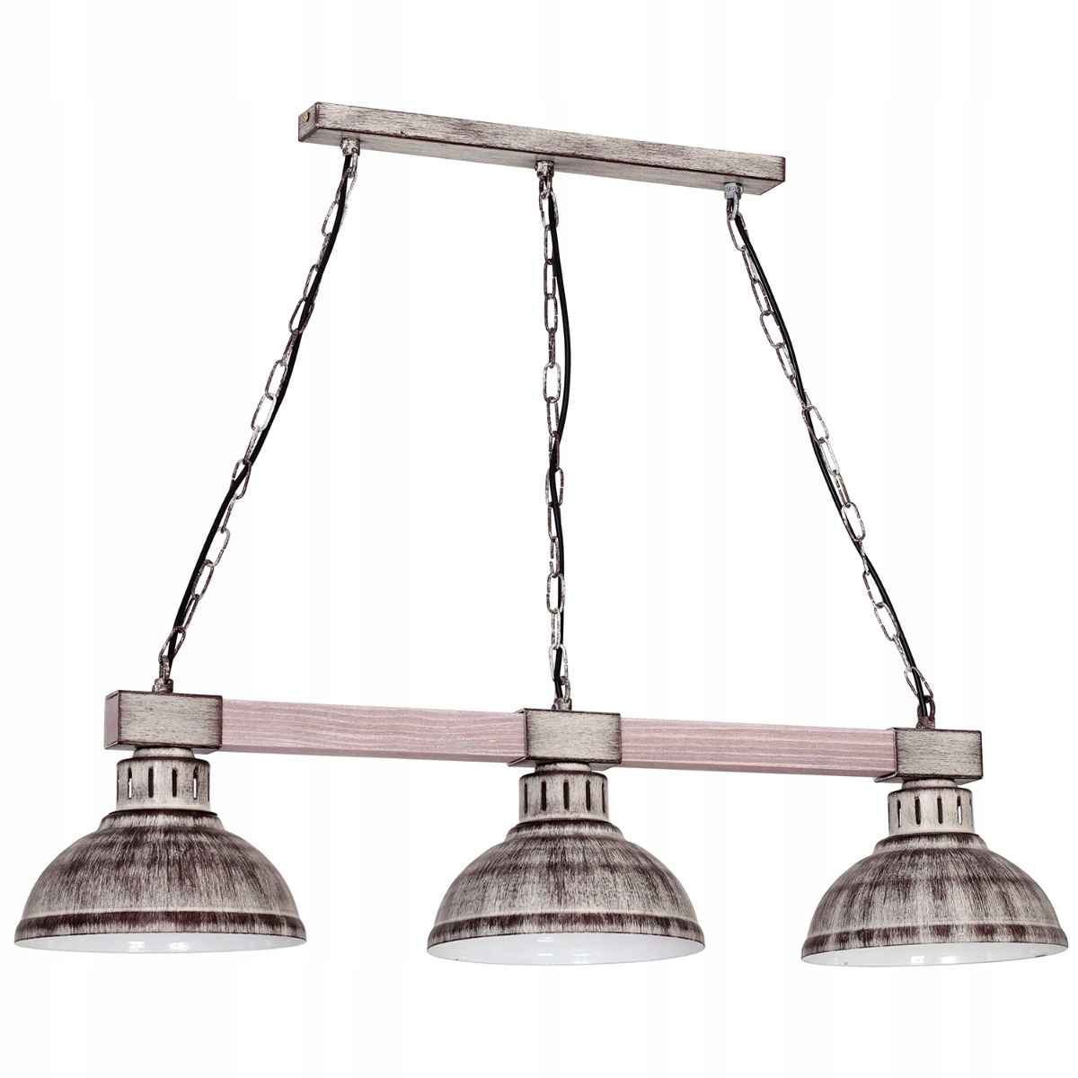 Luminex Závěsná lampa Loft Hakon Šedá 3 Stínidla Dřevo 3xE27 15W