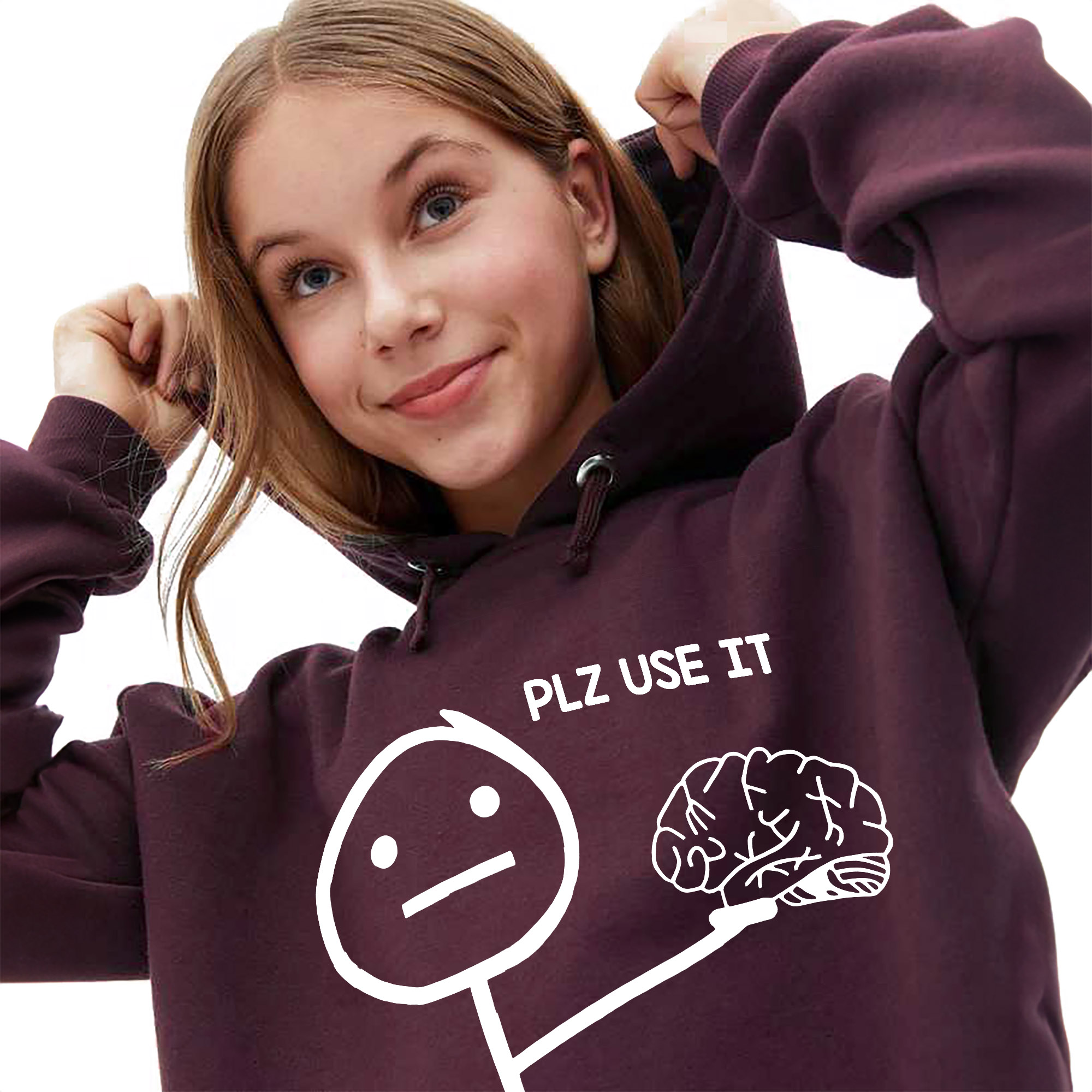 Bordó Mikina S Kapucí Plz Use It Módní Stylová Krásné Vzory M