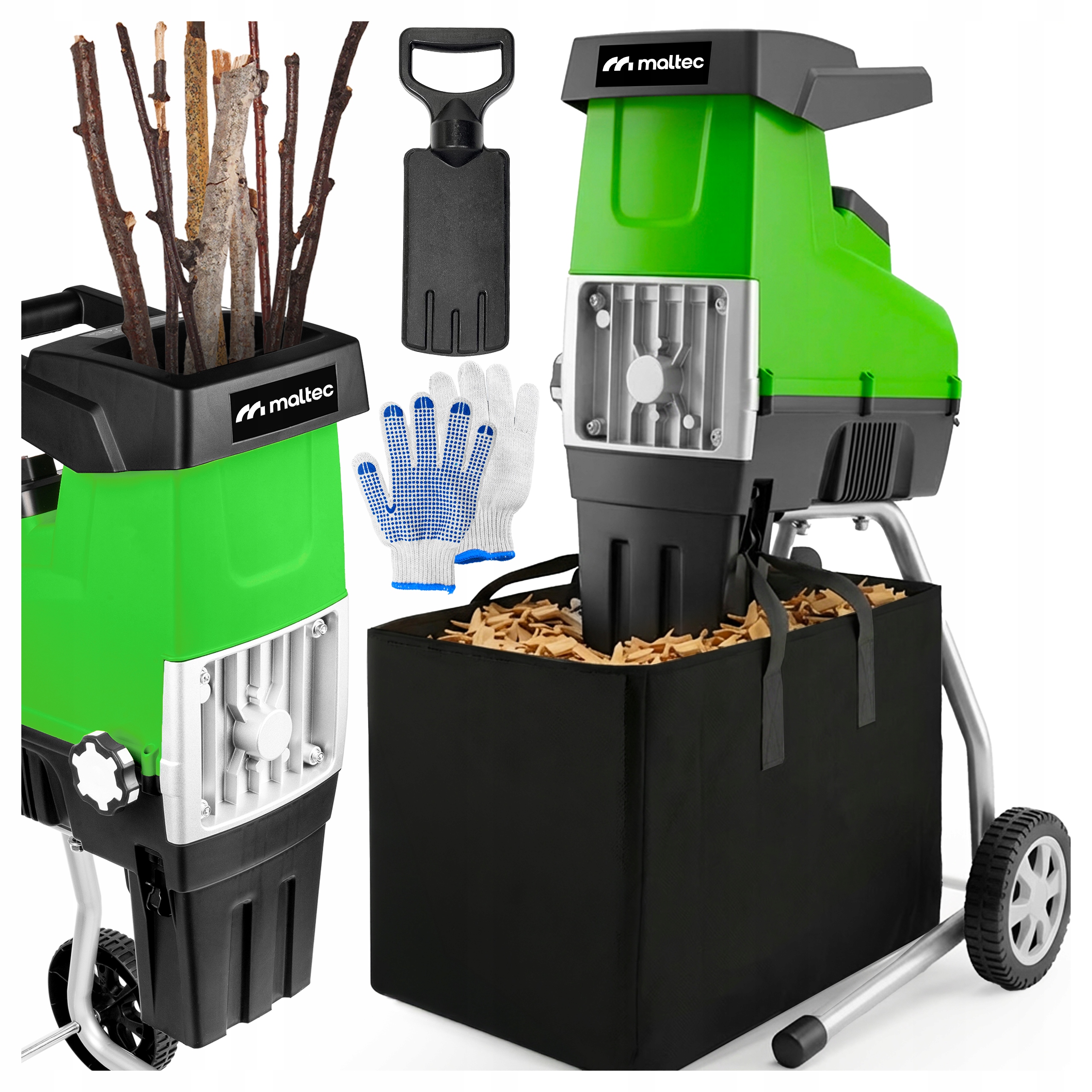Drtič Větví Elektrický Samonasávací Válcový Štěpkovač 44 MM 3500 W