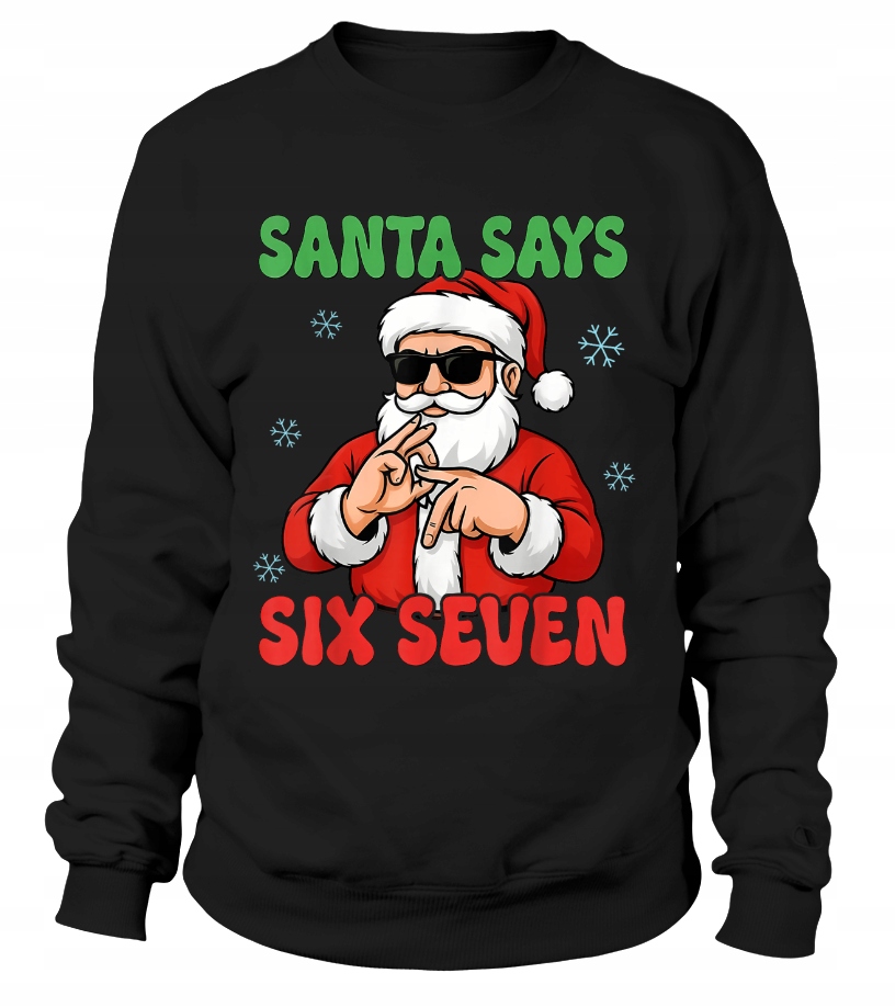 Pánská Mikina Cool Santa Says 67 4XL Černá Dárek 67 Six Seven Něho Chlapa