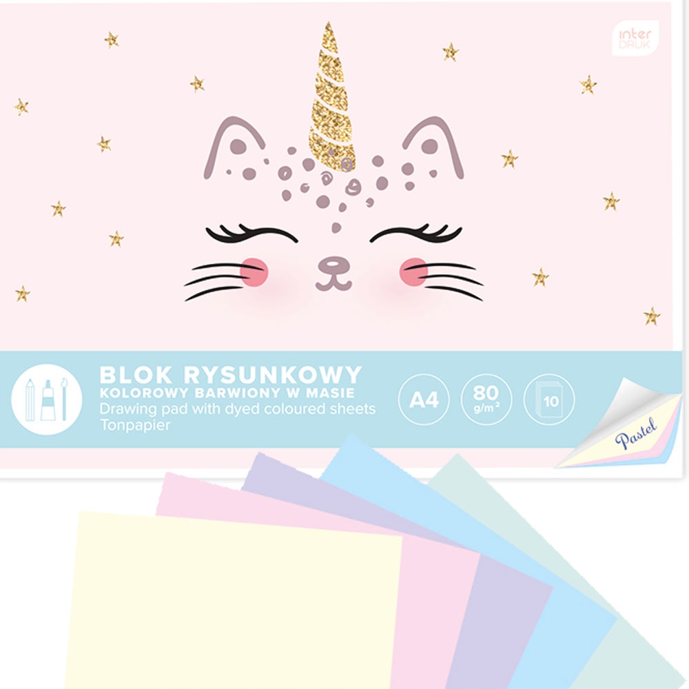 

Blok Rysunkowy A4 Kolorowy Pastelowy Interdruk