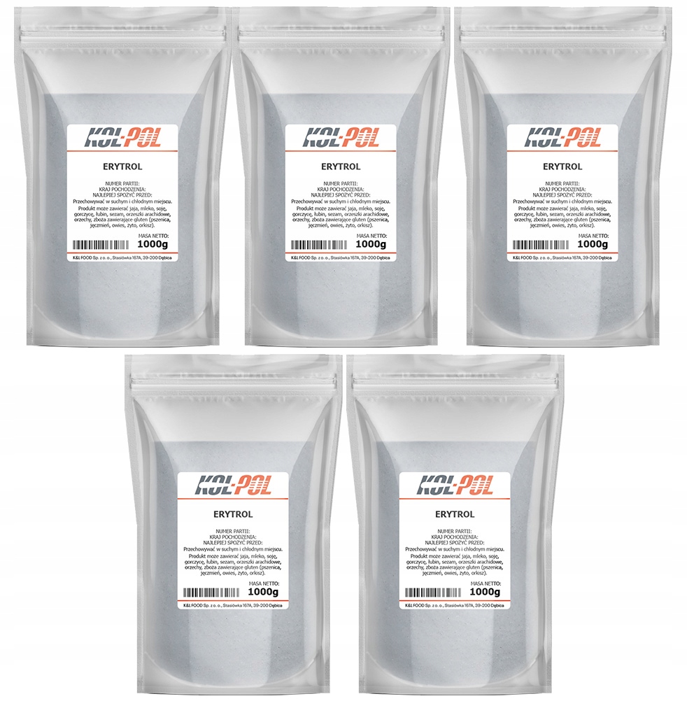 Levně Erythrol 5 kg Erythritol Přírodní sladidlo Bez kalorií Náhrada cukru Kol-Pol