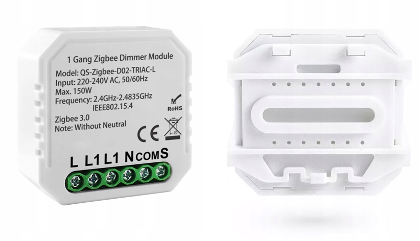 Moduł MINI ŚCIEMNIACZ Światła 1 obwód ZigBee TUYA Home Assistant #bez N Stan opakowania oryginalne