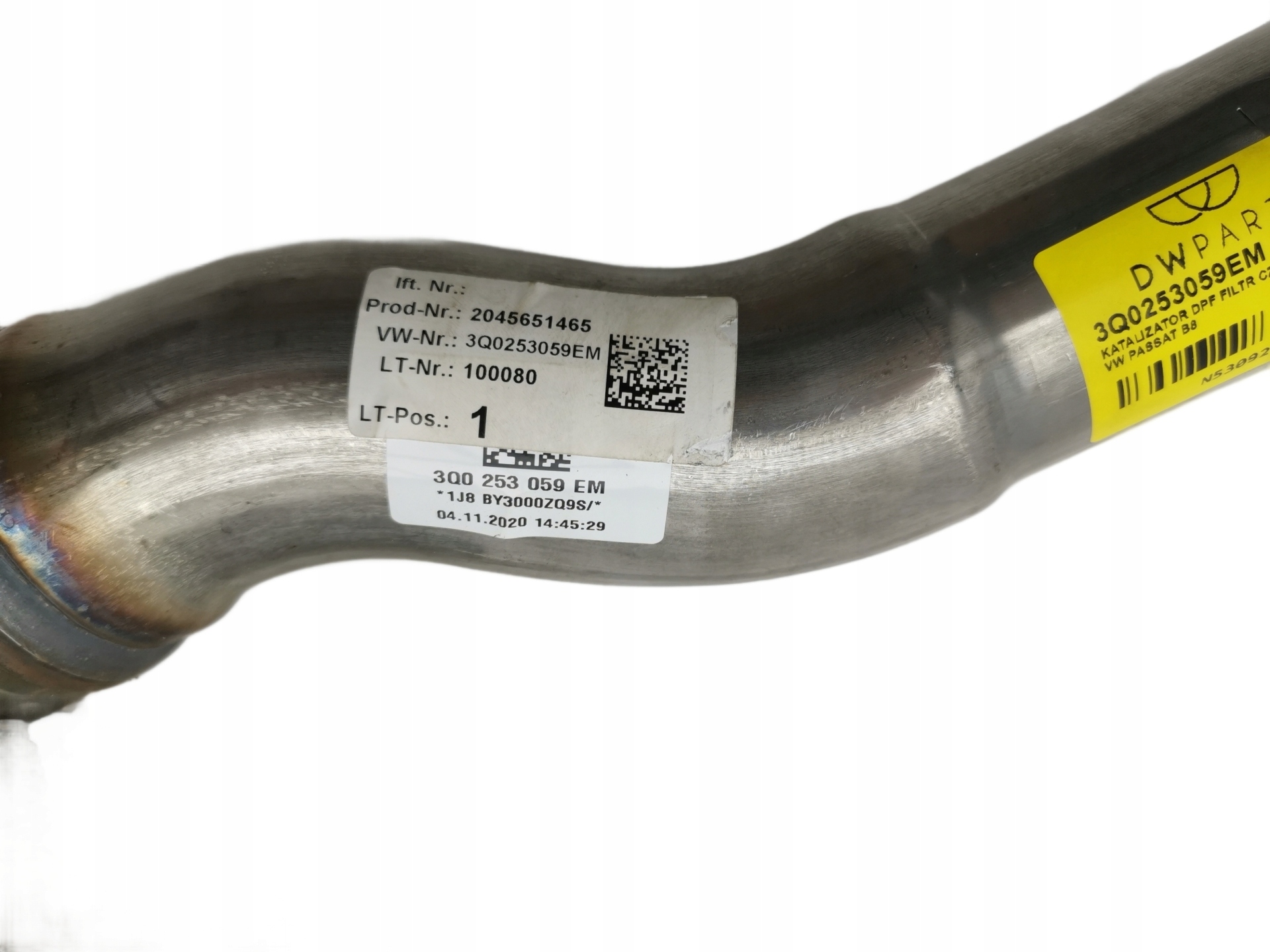 катализатор DPF фильтр твердых частиц vw PASSAT B8 3Q0253059EM