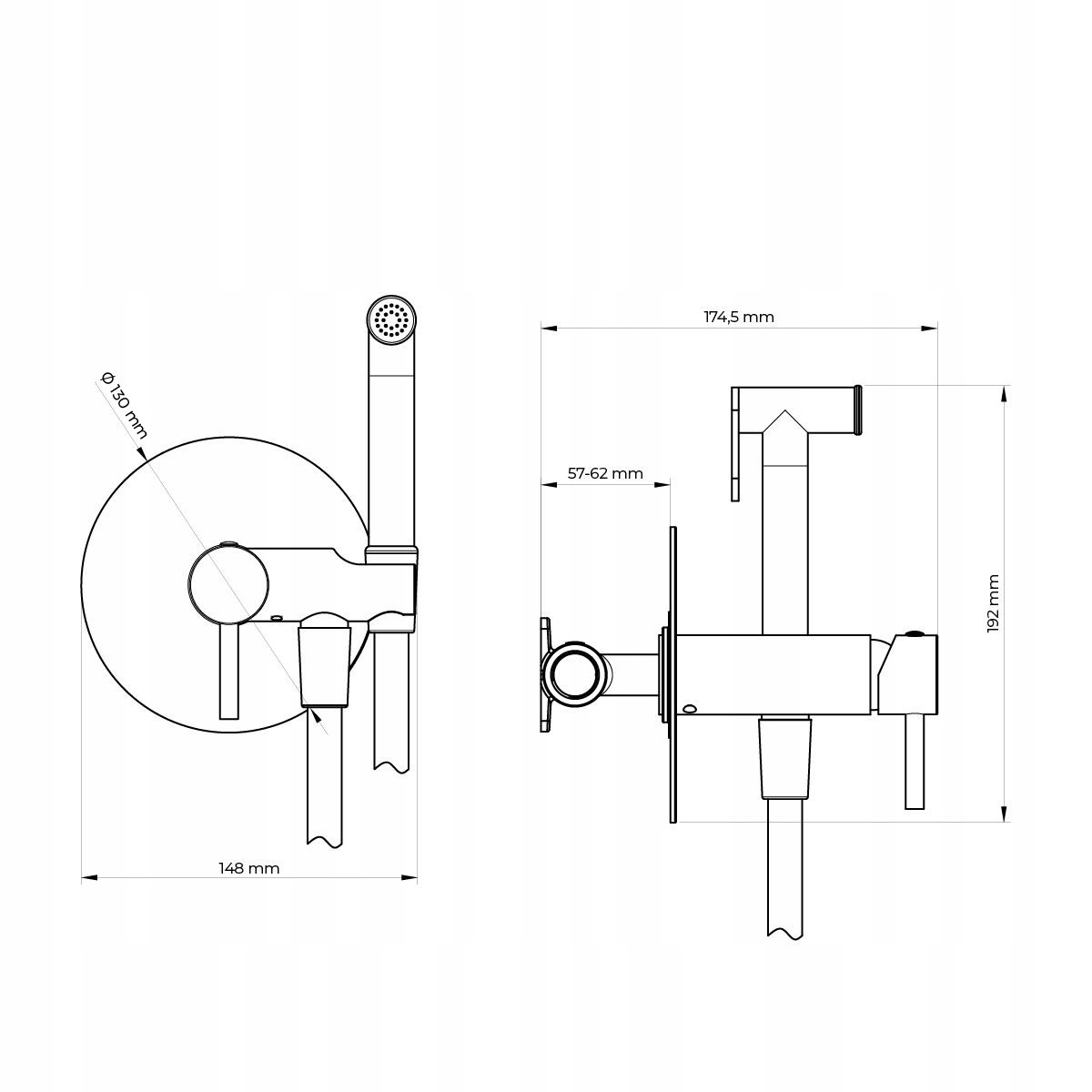 BATERIA BIDETOWA PODTYNKOWA CZARNY MAT OLTENS Marka Oltens