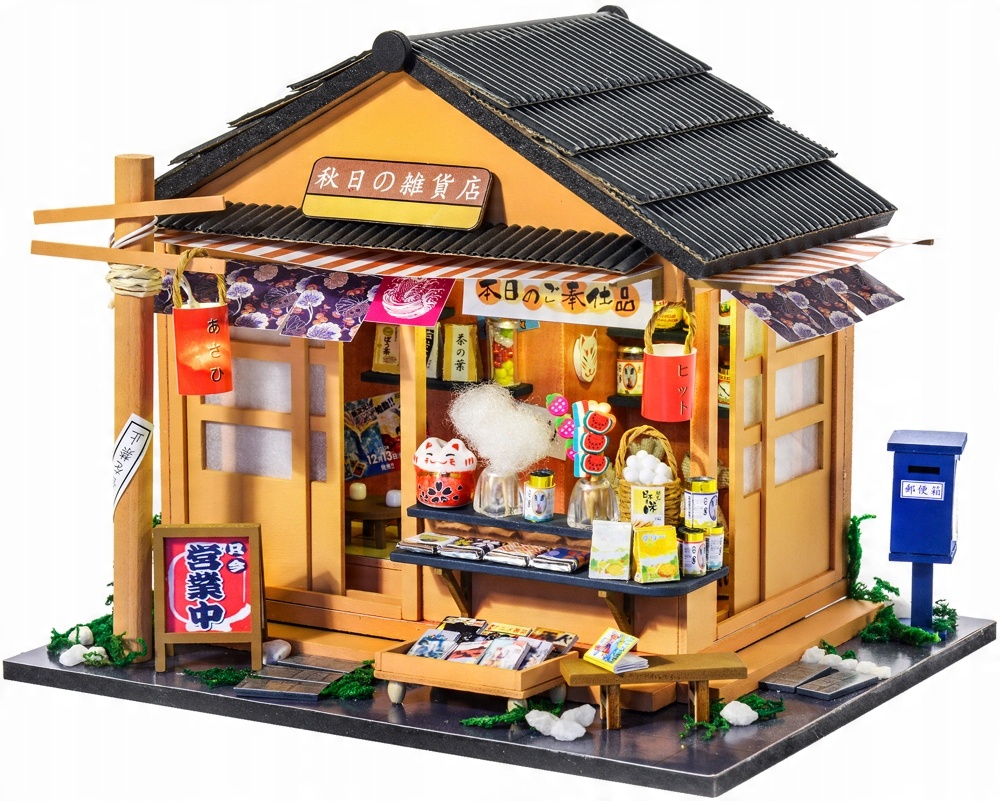 

Little Story Corner Grocery Drewniany Model 3D Led