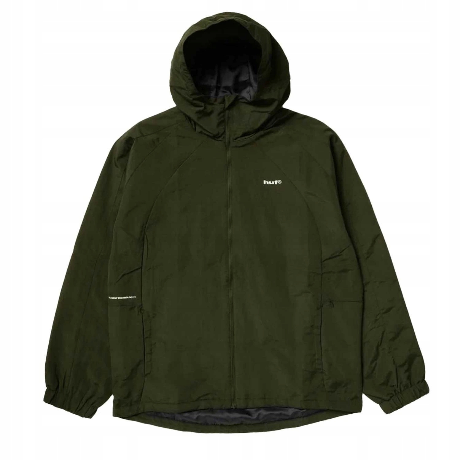 Pánská přechodná bunda Huf , technická větrovka s kapucí , zelená vel. XL