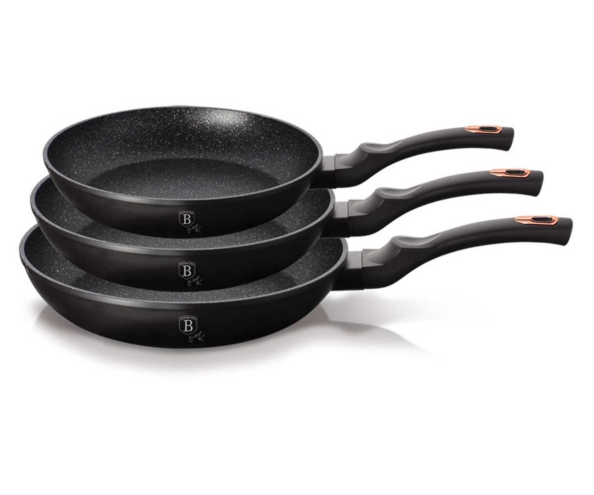 Sada 3 Granitových Panvíc Berlingerhaus Black Rose BH-6158