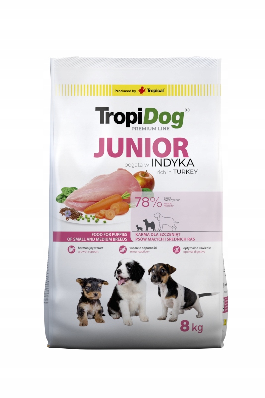 Levně Tropidog Premium Junior 8 kg