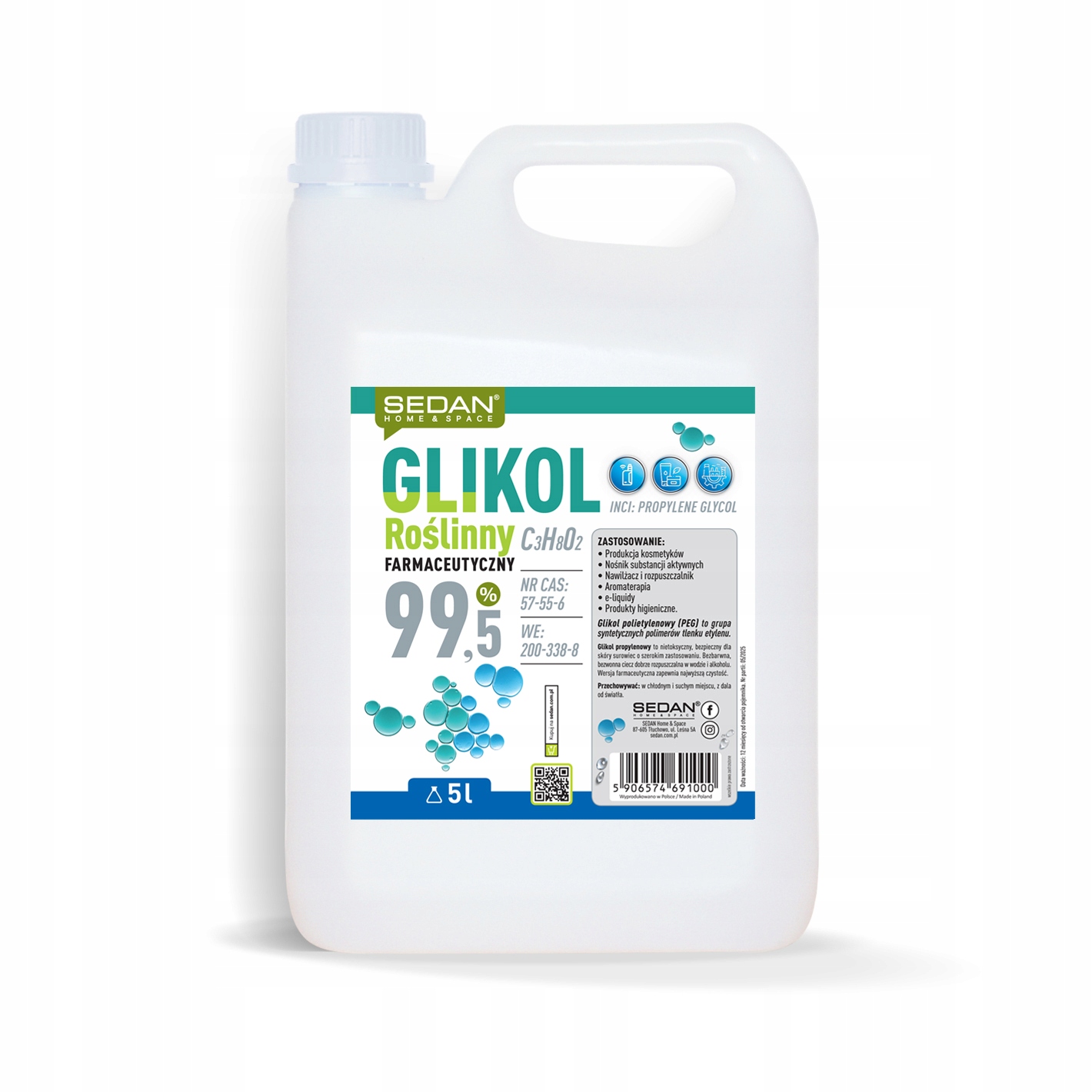 Glikol Propylenowy FARMACEUTYCZNy Roślinny czystość 99,5% 5l