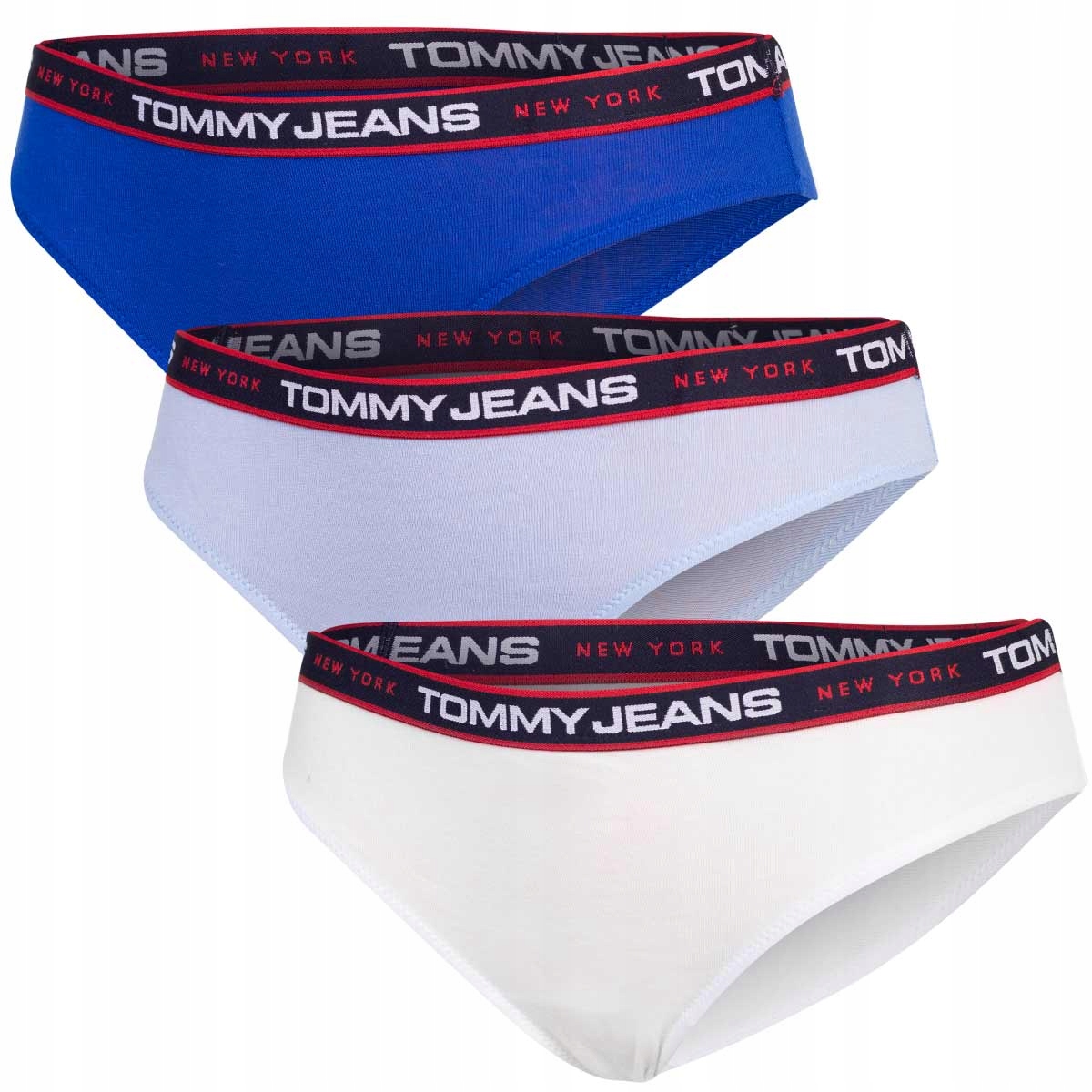 Tommy Hilfiger Dámské Kalhotky 3P Bílé/modré/kobaltové vel. S
