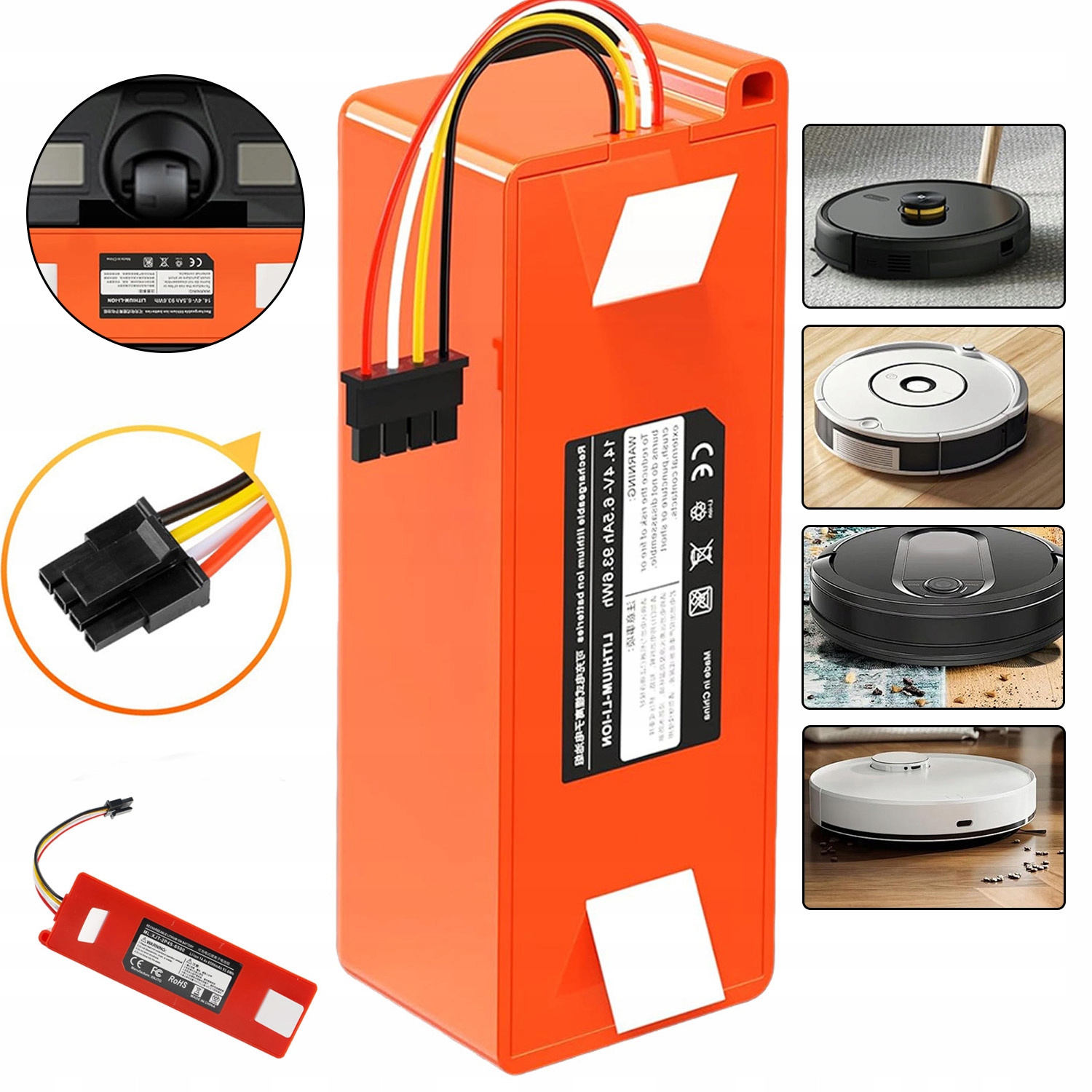 Akumulátor Pro Xiaomi Roborock S50 S51 S55 14,4V 6500MAH