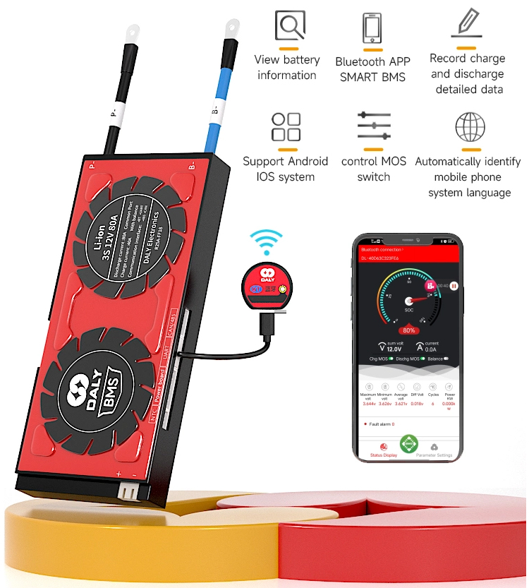 Moduł Smart BMS 16S 100A LiFePO4 Balanser BT DALY Model DALY 16S 100A LiFEPO4