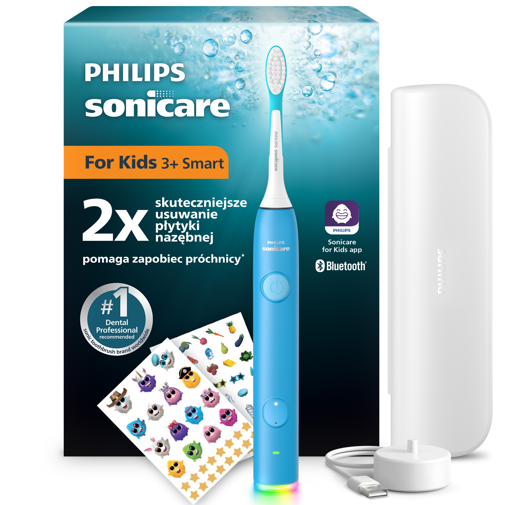 Szczoteczka soniczna elektryczna dla dzieci etui Philips Sonicare HX6600/42