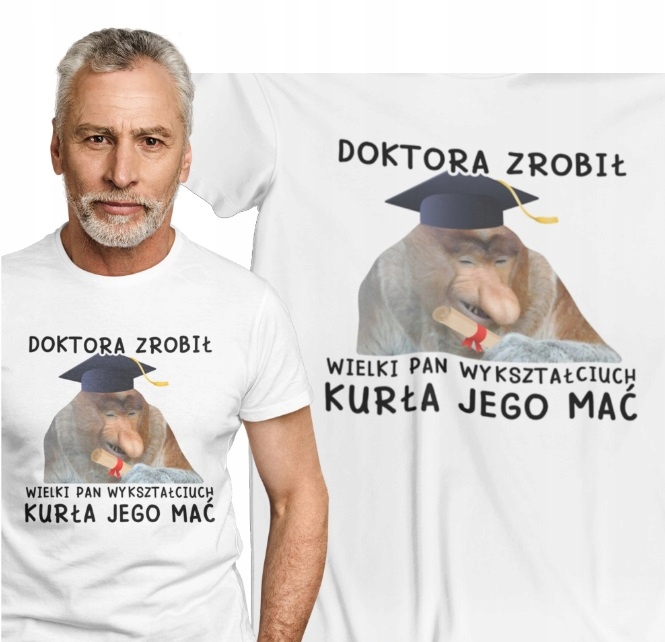 

Koszulka Męska Śmieszny Doktorat