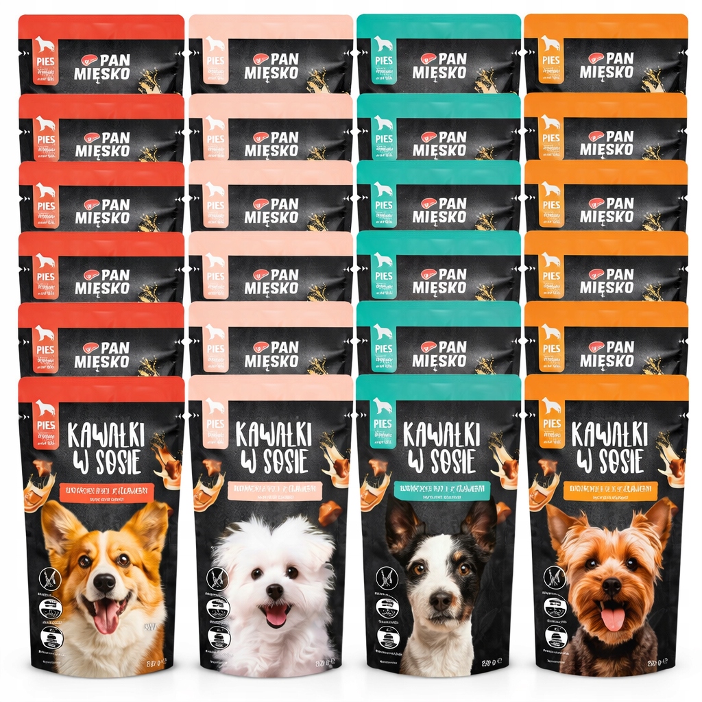 Pan Mięsko Karma mokra dla psa Kawałki w sosie mix smaków 24x150g
