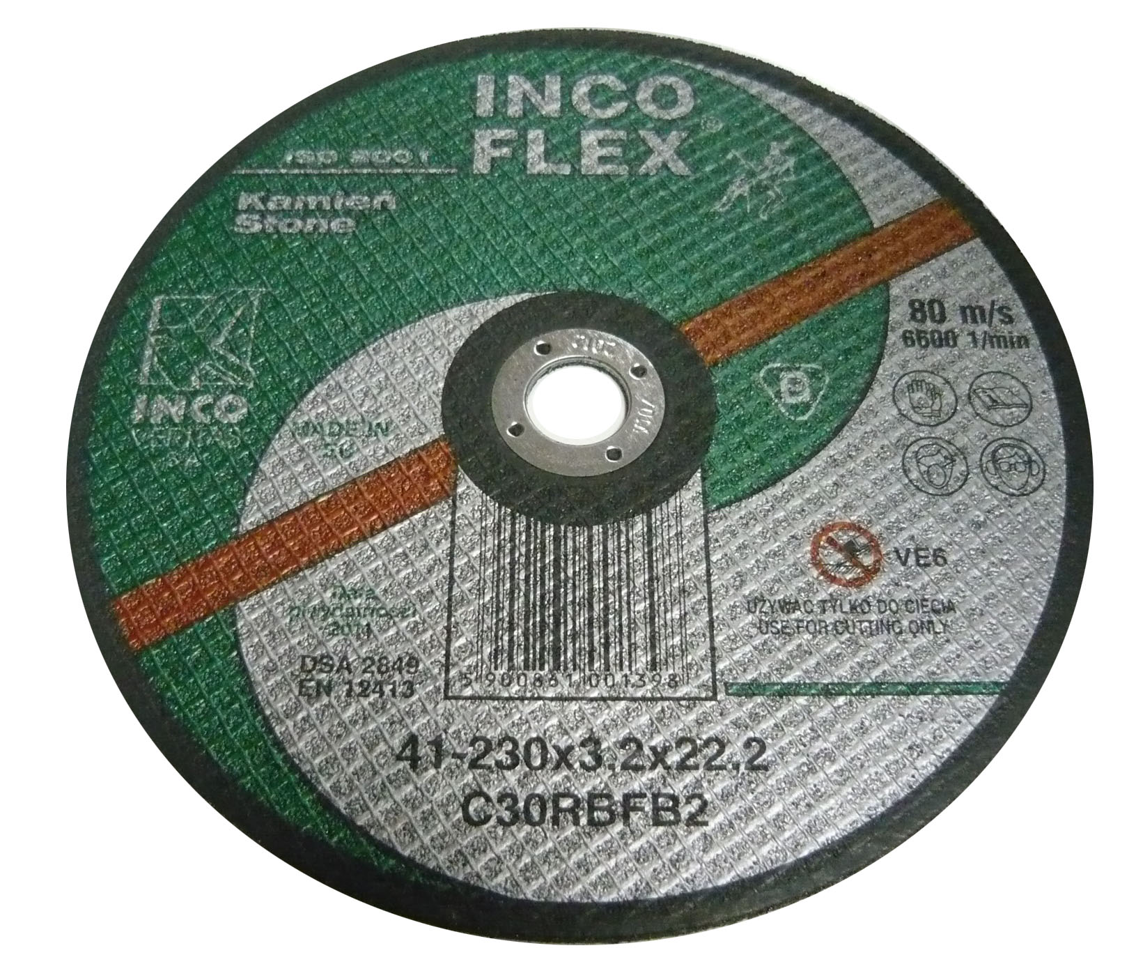 

Tarcza ściernica płaska 230x3,2x22,2mm Inco Flex