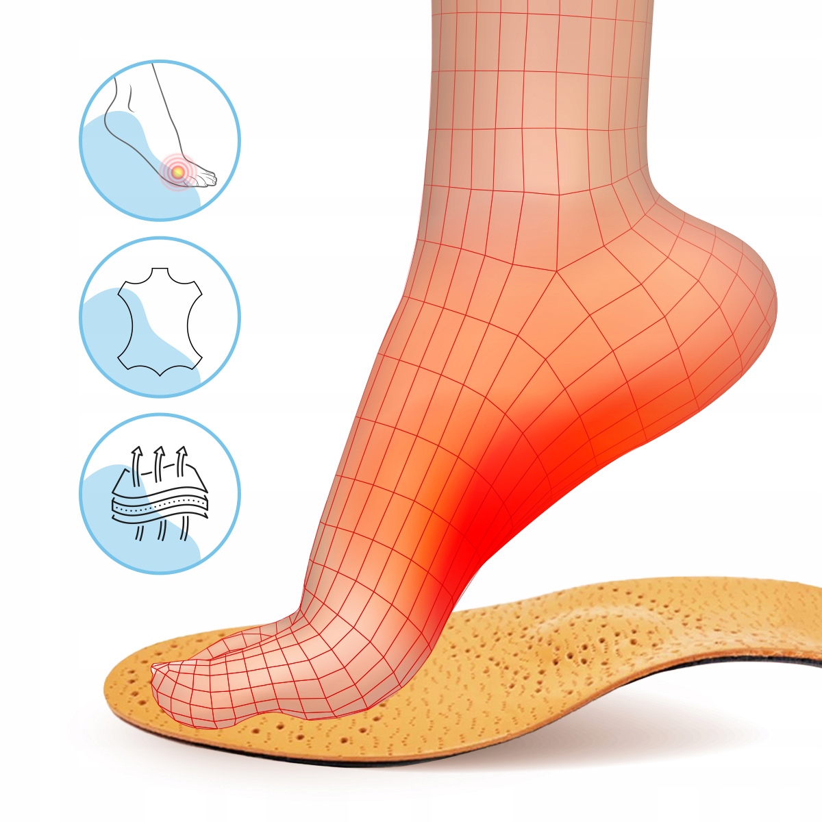 ORTOPEDYCZNE wkładki do butów PŁASKOSTOPIE ROZ.43 Model Ortopedyczne