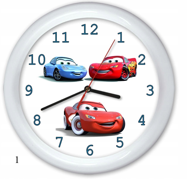 ZEGAR ŚCIENNY PL AUTA AUTKA CARS CAR dla dzieci PL
