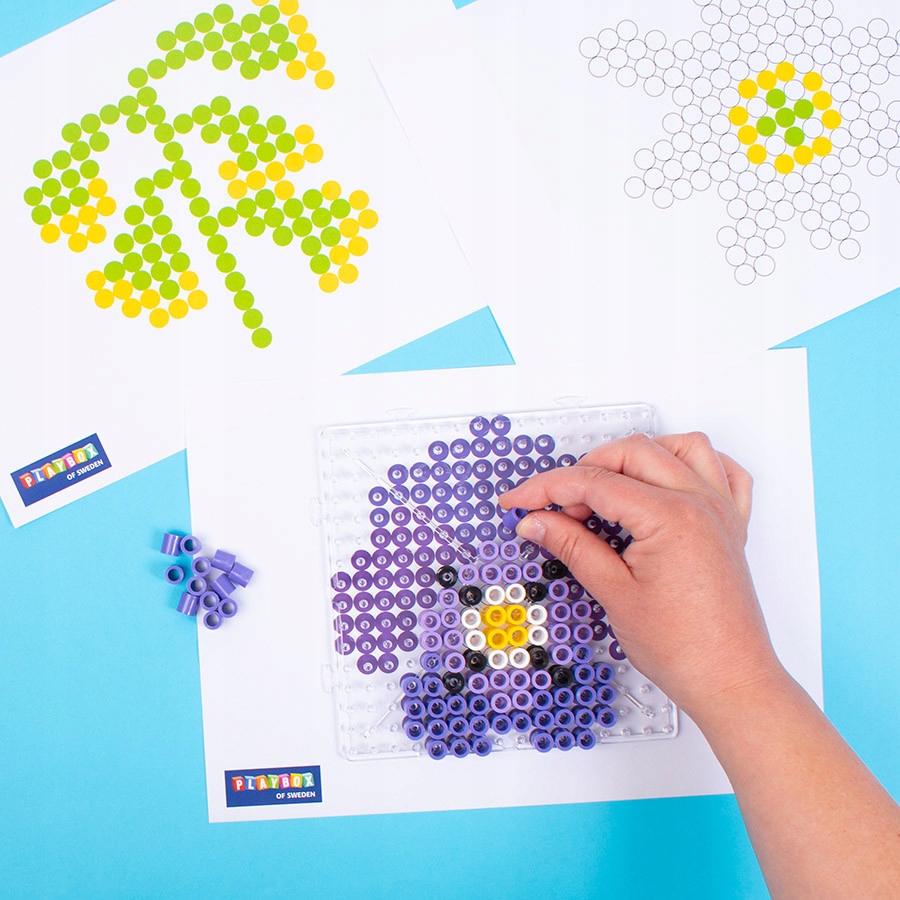 DIY Koraliki do prasowania prasowanki XL MIX wysokość 10 mm Ø 9 mm 900 szt Materiał plastik