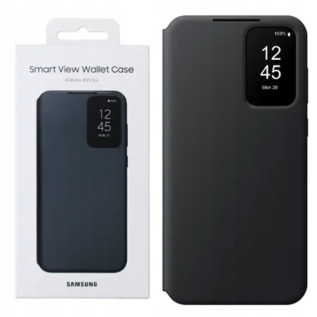 Originální Pouzdro Pro Samsung Galaxy A55 5G Smart View Wallet Case, Černé