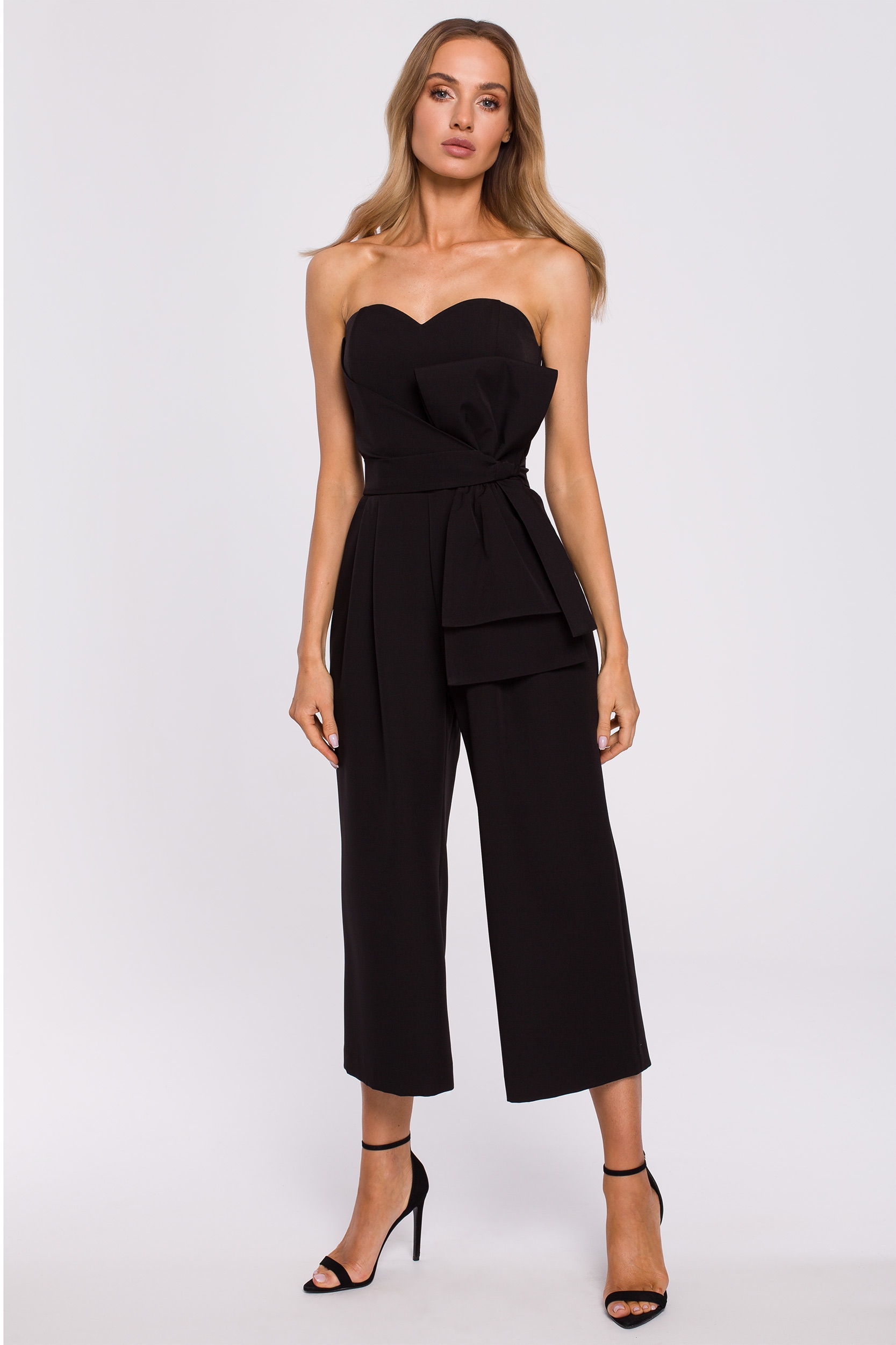 KOMBINEZON DAMSKI ELEGANCKI KOBIECY WYSZCZUPLAJĄCY GŁADKI CZARNY XXL 44 Marka MOE