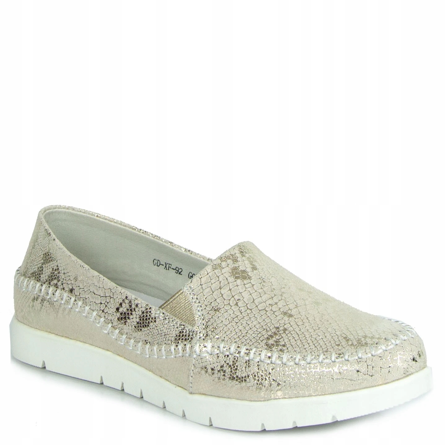 GOODIN GD-XF-92 MOKASYNY SKÓRA WĄŻ ZŁOTE 38