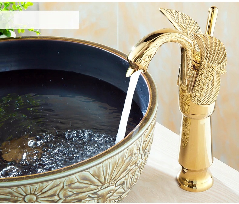 Bateria umywalkowa retro złoty łabędź Kod producenta ...