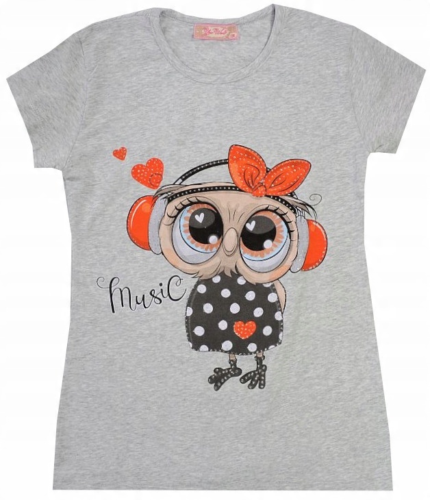 

Bluzka T-shirt Bawełna Sowa Love szara 140 H302S