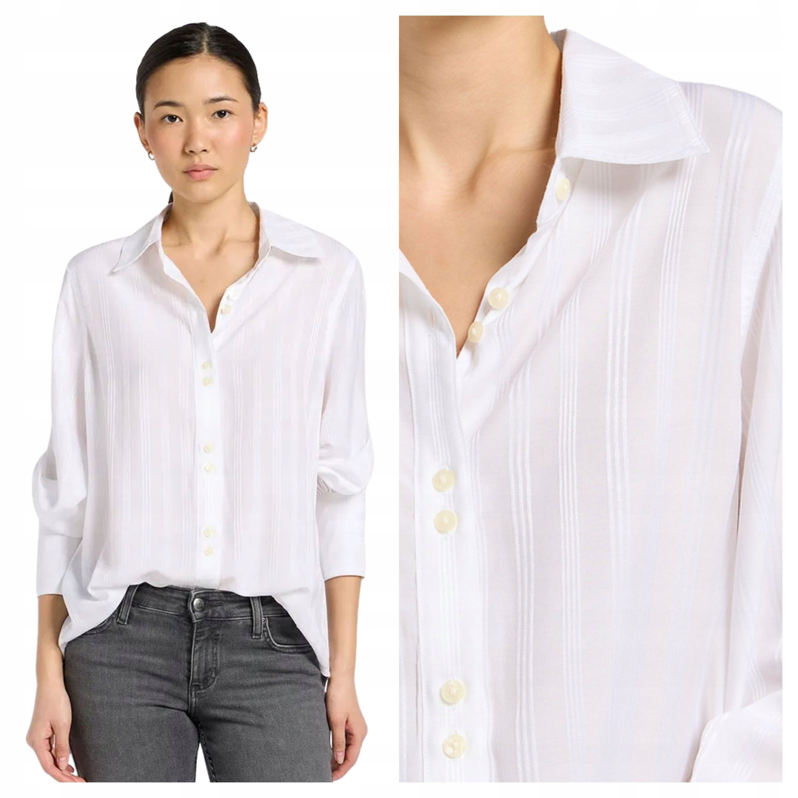 Dámská košile Lee Balloon Sleeve Bílá bavlněná pro každý den L