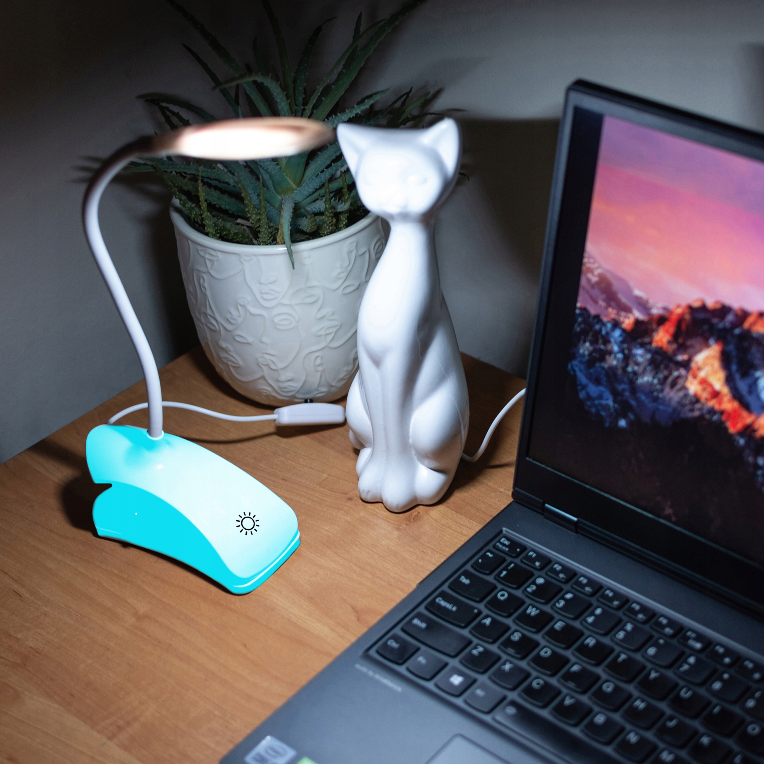 LAMPKA BIURKOWA SZKOLNA DOTYKOWA LED USB KLIPS Długość/wysokość 35 cm