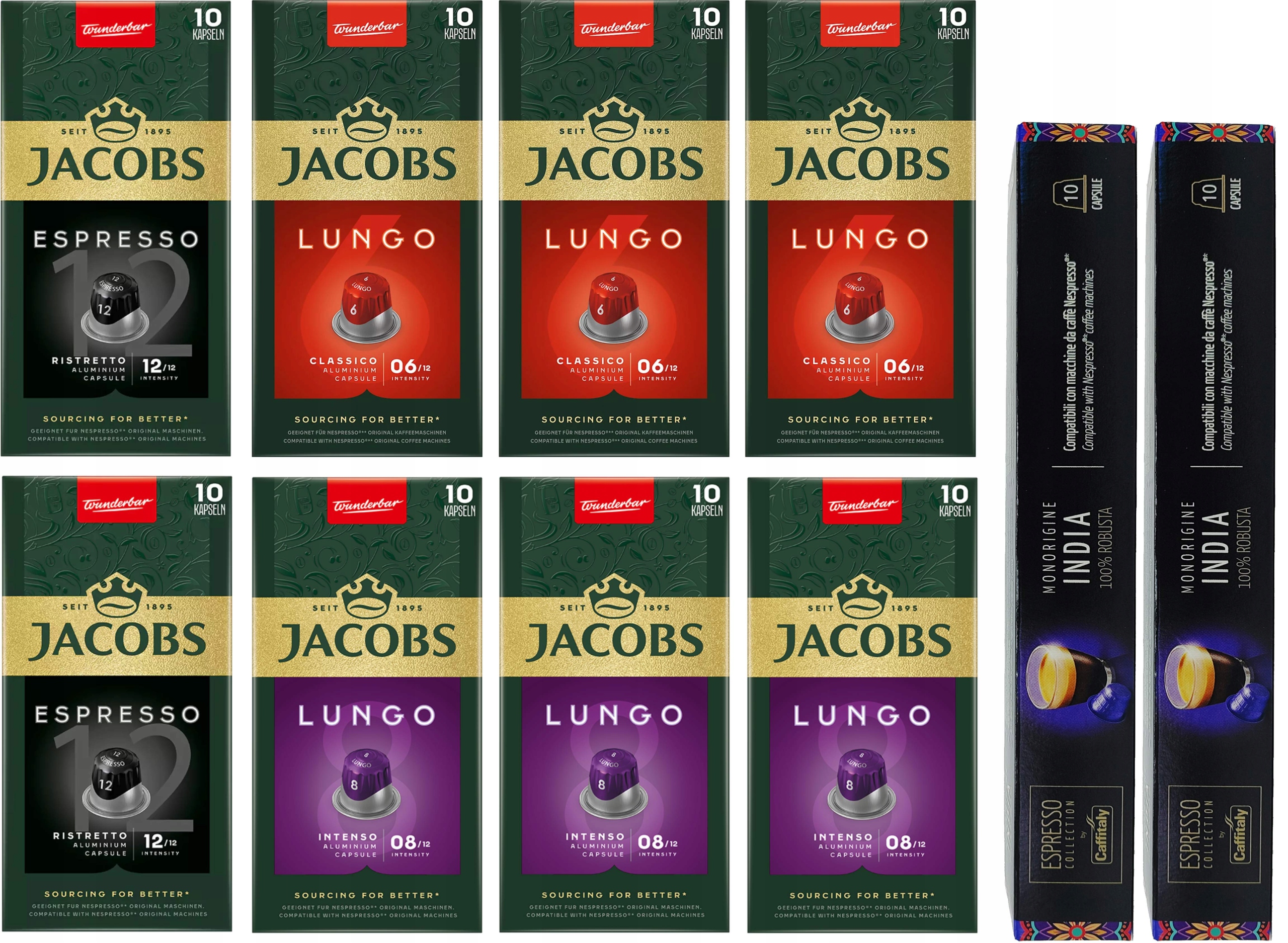Levně káva kapsle Jacobs Mix pro Nespresso 80+20 káv Bonus .
