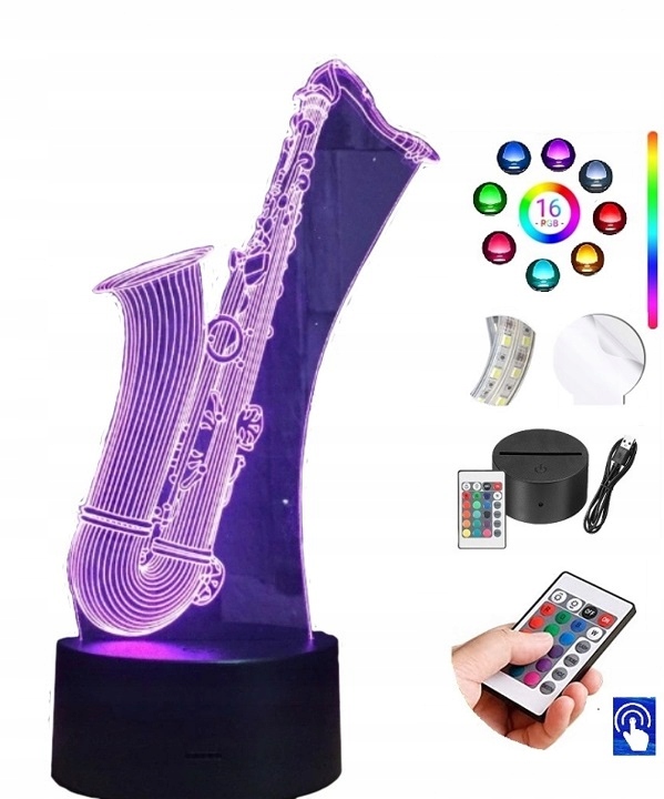 Lampka na biurko Saksofon 16kolorów LED PLEXIDO Marka Plexido