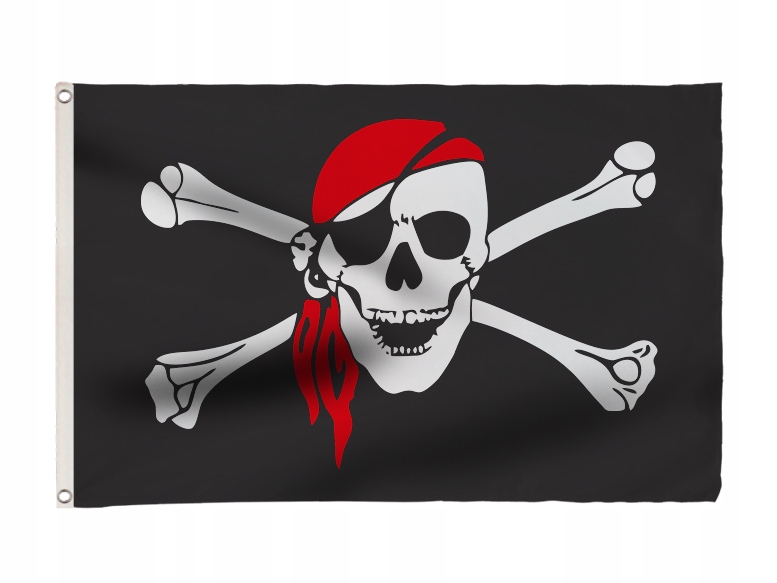 FLAGA PIRAT Z CHUSTĄ PIRACKA 90x150 cm FLAGI PIRACKIE