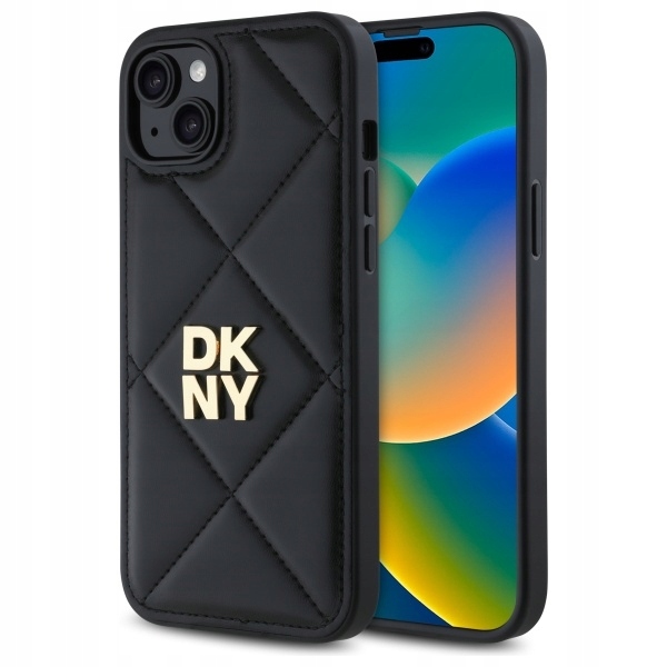 Dkny DKHCP15MPQDSLK iPhone 15 Plus 6.7 černý/černý Quilted Stack Logo