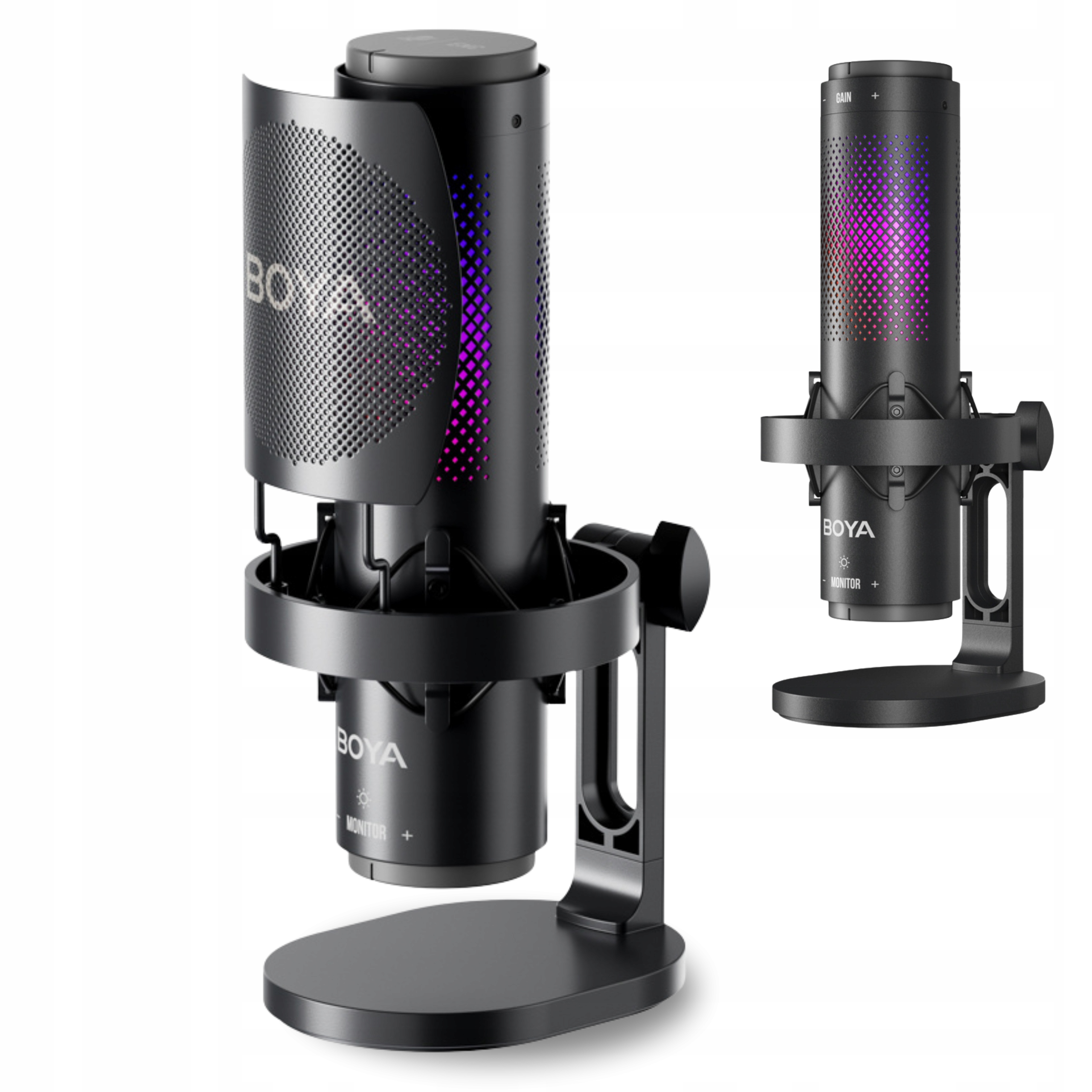 Herní Mikrofon Boya K9 Studiový Stativ Proti Otřesům Usb Rgb Pop Filtr