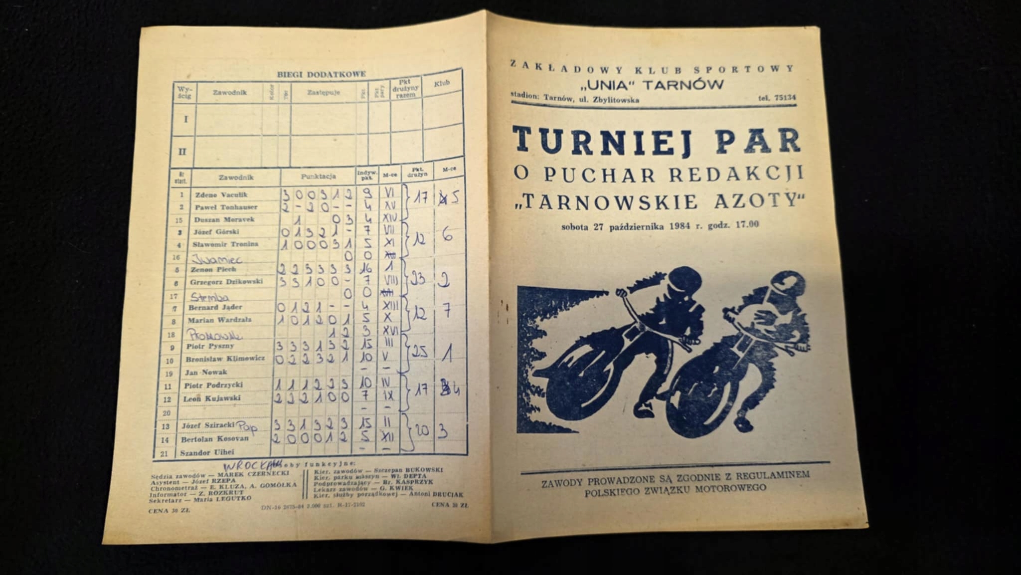TURNIEJ PAR UNIA TARNÓW 1984