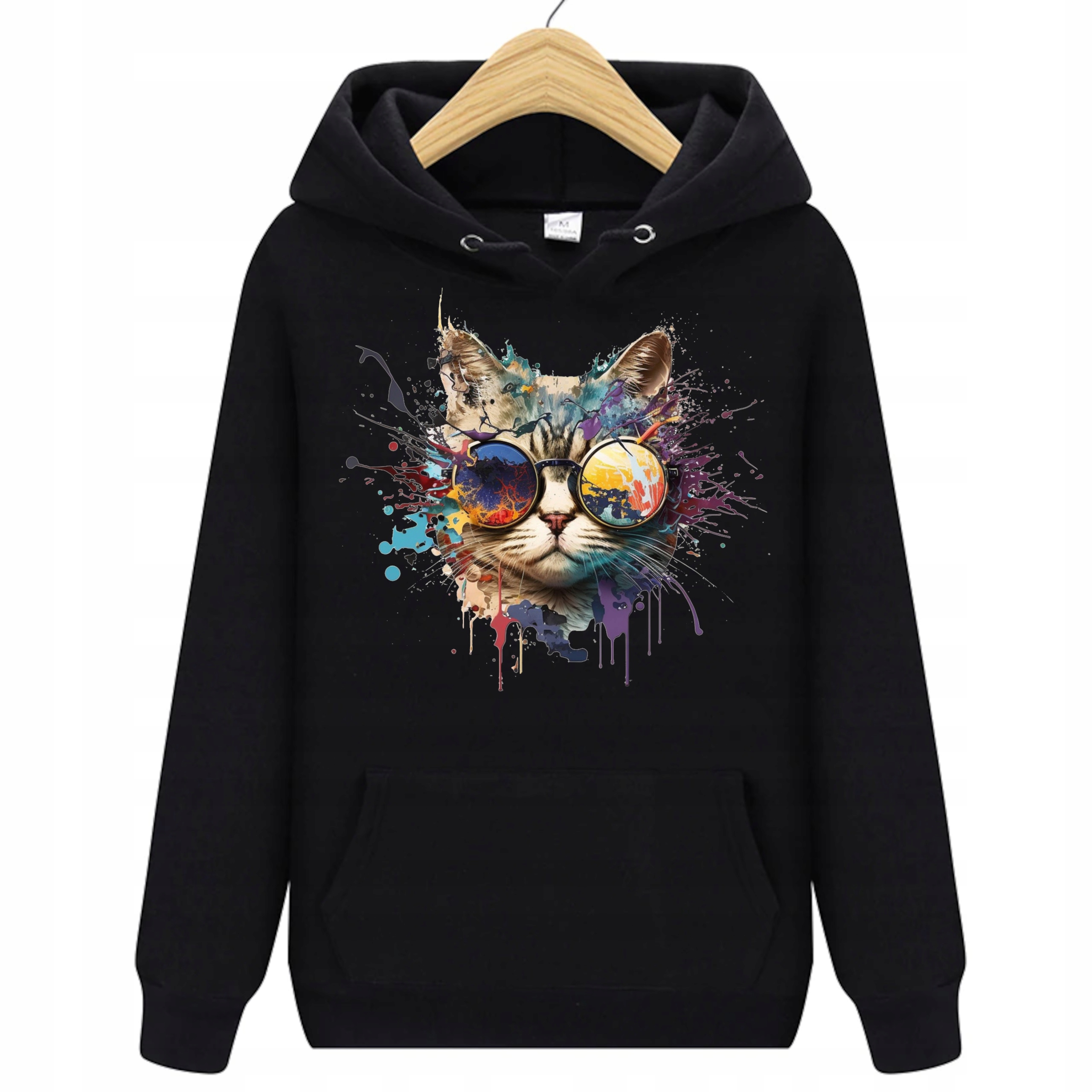

Bluza Z Kotem Damska Z Kapturem Dresowa L