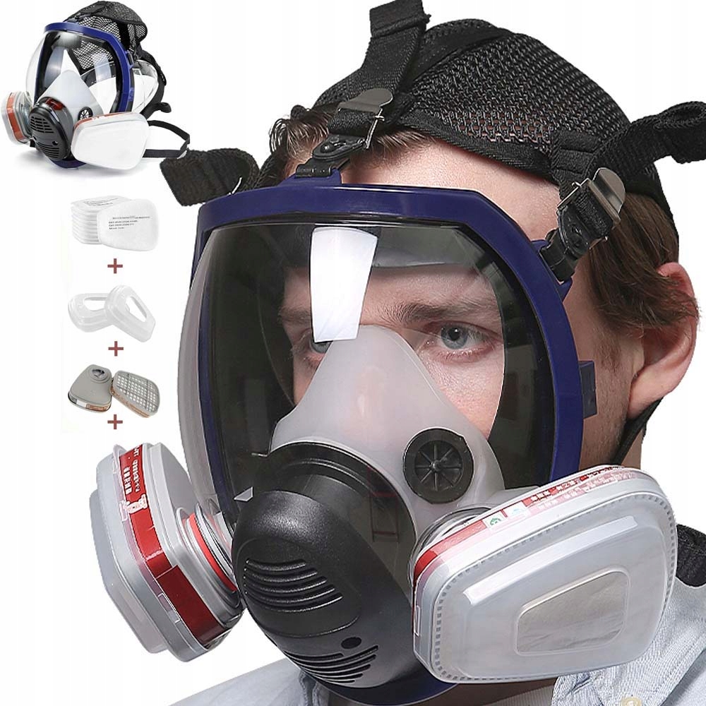 Maska Przeciwpyłowa 6800 Ochronna 2x Wkłady Węglowe 10x Filtry