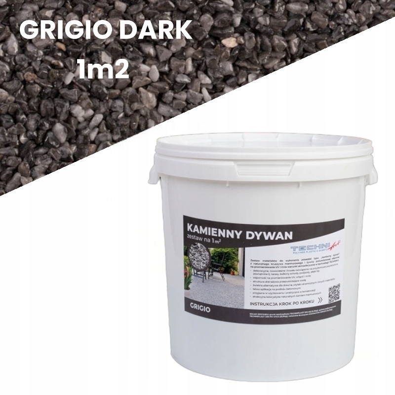 Kamenná podlaha koberec na 1 m2 Grigio Dark