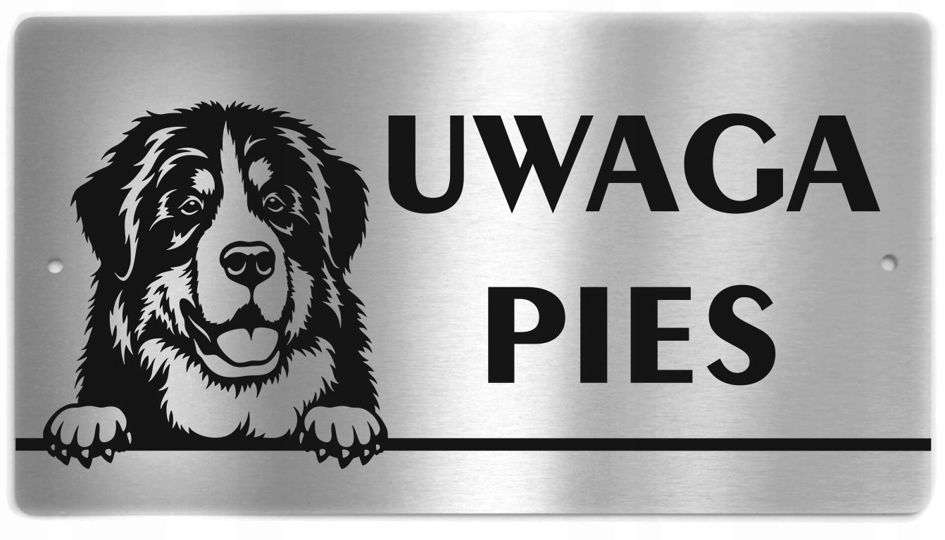 

Tabliczka Uwaga Pies inox Berneński Pies Pasterski