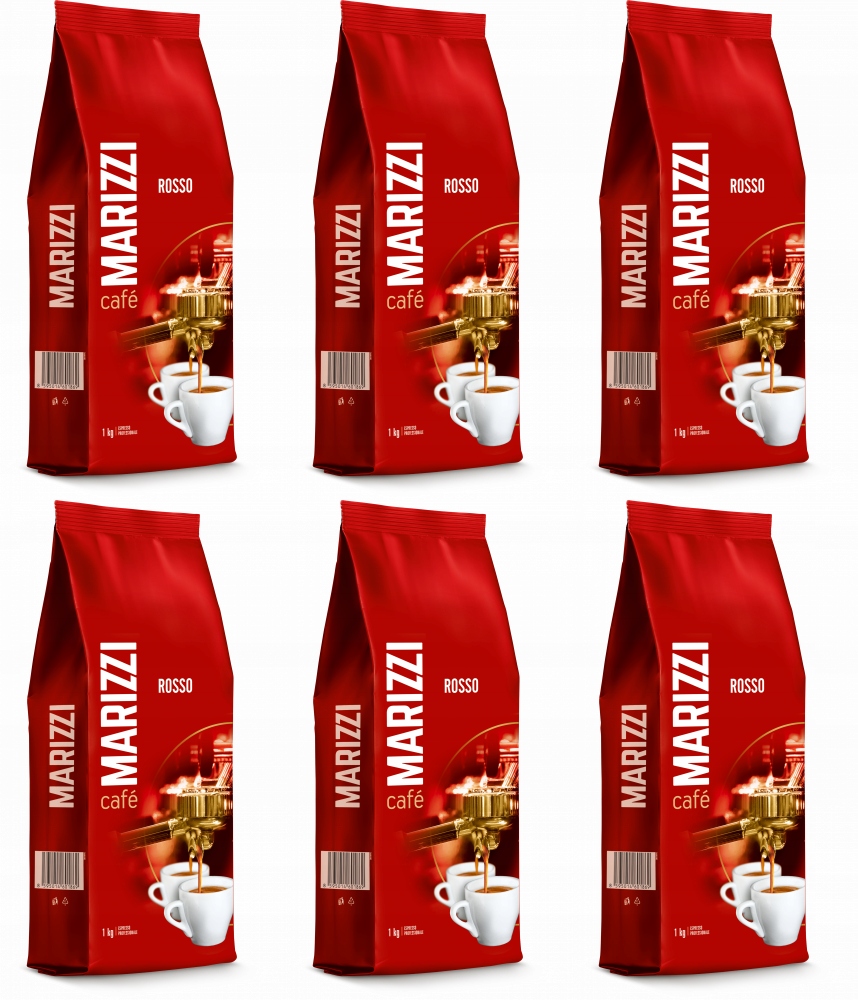 Włoska Kawa Ziarnista Marizzi Rosso Arabica Robusta Blend 1kg x6