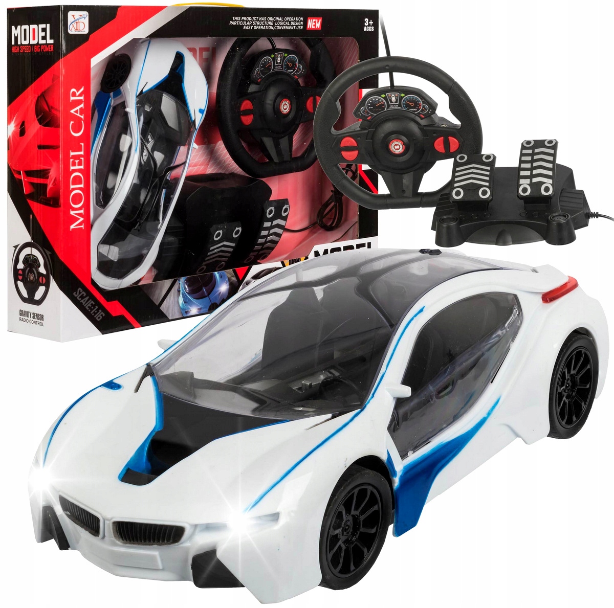 

Auto Wyścigowe Rc Kierownica Pedały Panorama Dach